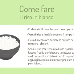 Una ciotola di riso in bianco, pronto per essere condito. Istruzioni su come preparare il riso in bianco.