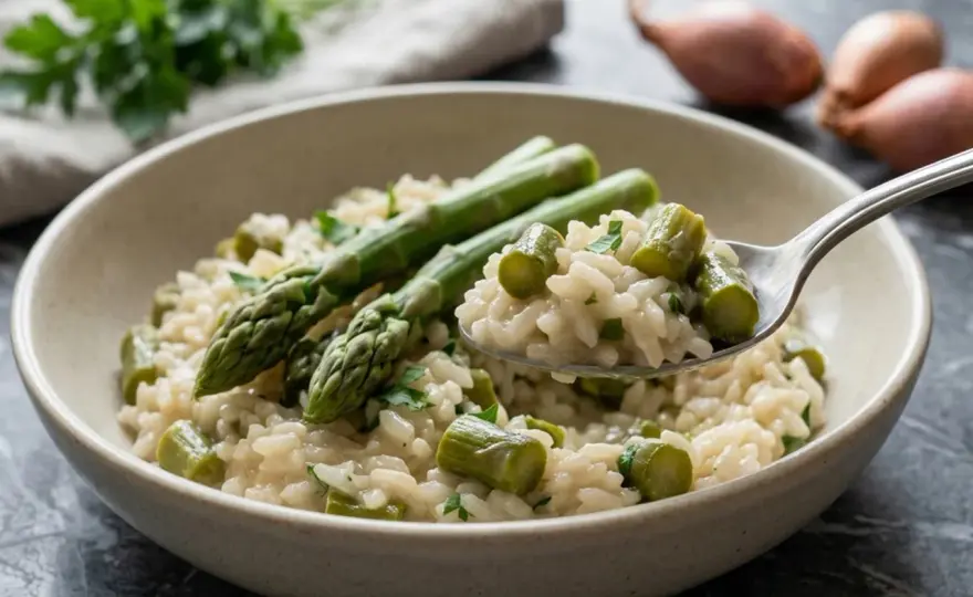 Risotto con asparagi cremoso, la tecnica per farlo al dente