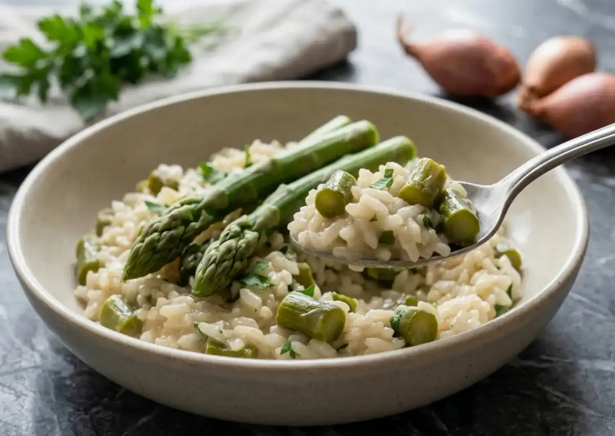 Risotto con asparagi cremoso, la tecnica per farlo al dente
